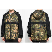 Black Green Camo Windbreaker Jacket